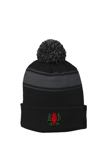 Stripe Pom Beanie