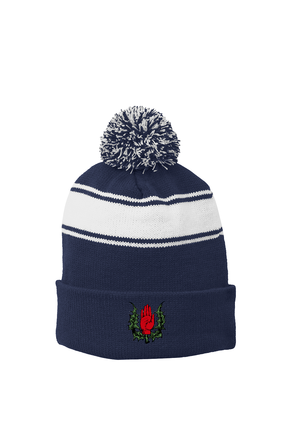 Stripe Pom Beanie